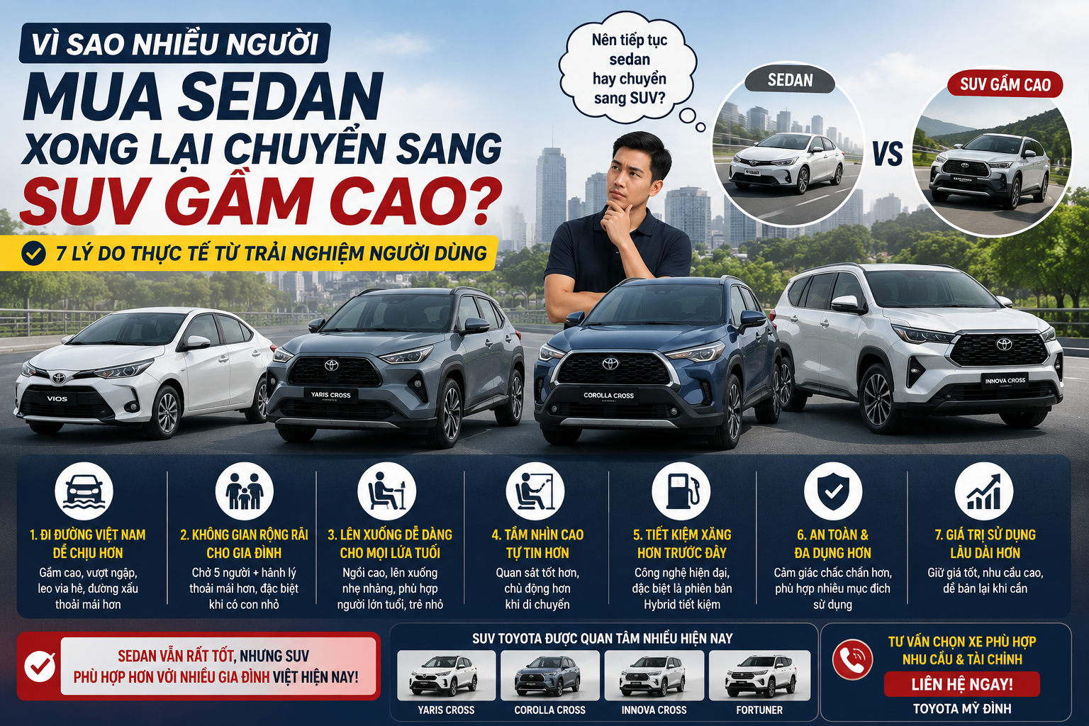 Vì sao nhiều người mua sedan xong lại chuyển sang SUV gầm cao Toyota